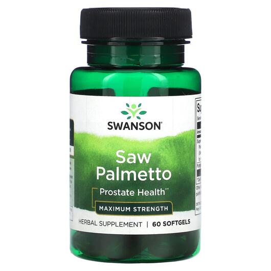 Основне фото товара Swanson, Saw Palmetto Maximum Strength, Со Пальметто, 60 капсул
