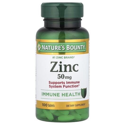 Основне фото товара Nature's Bounty, Zinc 50 mg, Цинк 50 мг, 100 капсул