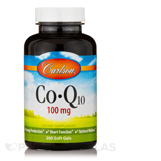 Основне фото товара Carlson, CoQ10 100 mg, Коензим CoQ10, 200 капсул