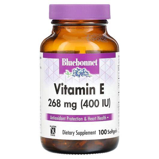 Основне фото товара Vitamin E 268 mg 400 IU, Вітамін E Токофероли, 100 капсул