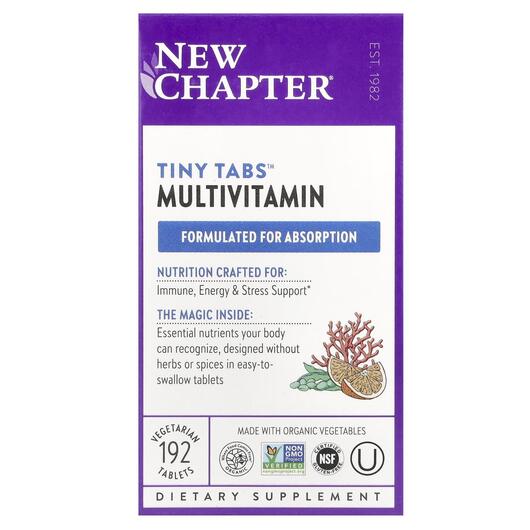 Основне фото товара New Chapter, Tiny Tabs Multivitamin, Мультивітаміни, 192 таблеток