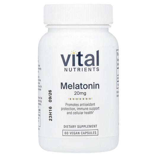 Основне фото товара Vital Nutrients, Melatonin 20 mg, Мелатонін, 60 капсул