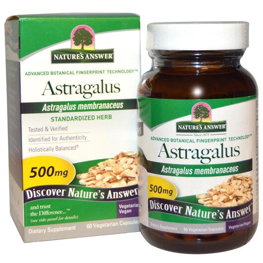 Основне фото товара Nature's Answer, Astragalus 500 mg, Астрагал 500 мг, 60 капс