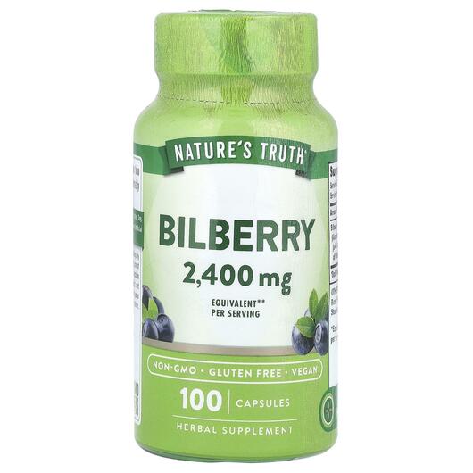 Основне фото товара Nature's Truth, Bilberry 2400 mg, Чорниця, 100 капсул