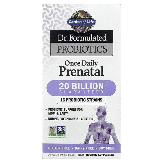 Основне фото товара Once Daily Prenatal Probiotics, Пренатальні пробіотики, 30 капсул
