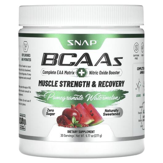 Основне фото товара Snap Supplements, BCAAs Pomegranate Watermelon, БЦАА, 277 г