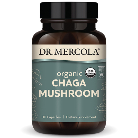 Основне фото товара Dr. Mercola, Organic Chaga Mushroom, Гриби Чага, 30 капсул