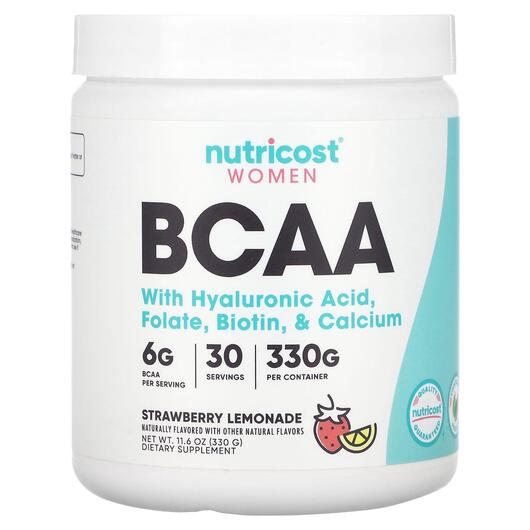 Основне фото товара Nutricost, Women BCAA Strawberry Lemonade, БЦАА, 330 г