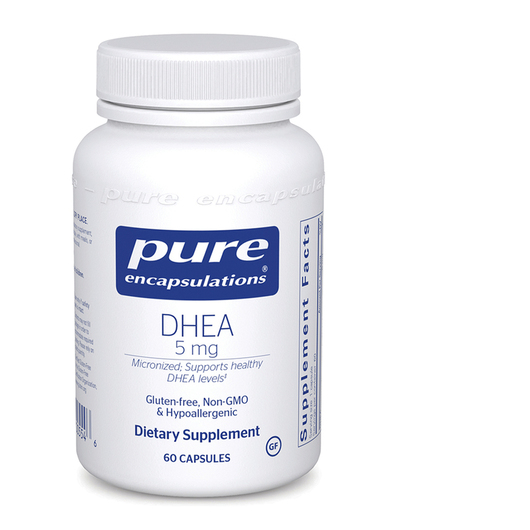 Основне фото товара Pure Encapsulations, DHEA 5 mg, Дегідроепіандростерон, 60 капсул