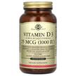 Solgar, Vitamin D-3 25 mcg 1000 UI, Вітамін D-3, 250 капсул