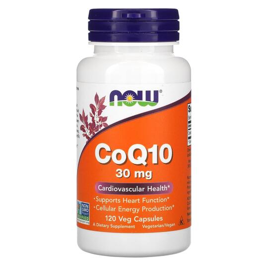 Основне фото товара NOW, CoQ10 30 mg, Конза Q10 30 мг, 120 капсул