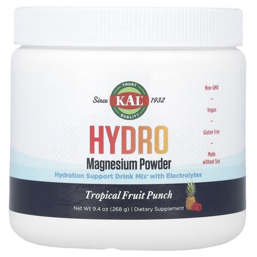 Основне фото товара KAL, Hydro Magnesium Powder Tropical Fruit Punch, Магній, 268 г