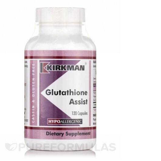 Основне фото товара Kirkman, Glutathione Assist, L-Глутатіон, 120 капсул