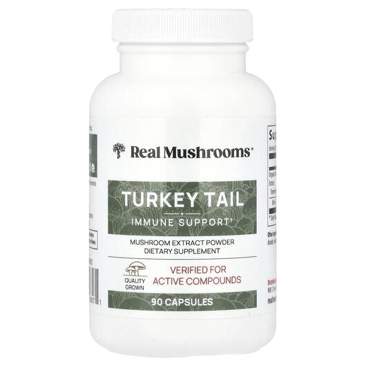 Основне фото товара Turkey Tail Mushroom Extract Powder, Гриби Хвіст Індички, 90 капс