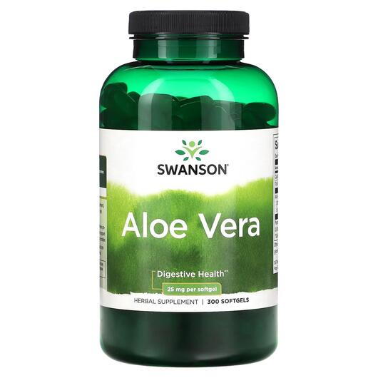 Основне фото товара Swanson, Aloe Vera 25 mg, Алое вера, 300 капсул