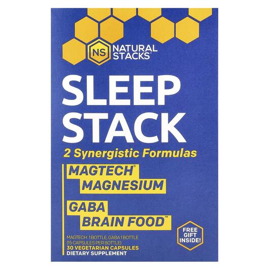 Основне фото товара Sleep Stack 2 Bottles, Підтримка сну, 15 Vegetarian Capsules Each