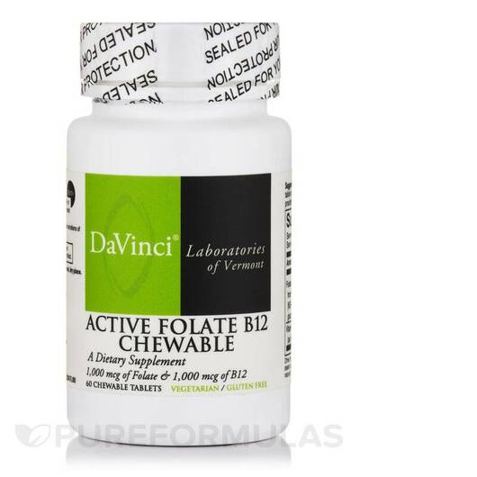 Основне фото товара Active Folate B12 Chewable, Метилкобаламін B12, 60 таблеток