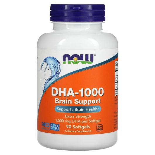 Основне фото товара NOW, DHA-1000 Brain Support, DHA 1000 мг, 90 капсул
