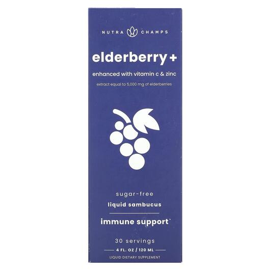 Основне фото товара Elderberry+ Enhanced with Vitamin C & Zinc Natural, Вітамін C