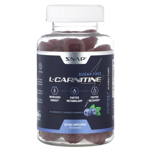 Основне фото товара L-Carnitine Gummies Sugar Free Blueberry, L-Карнітин, 60 таблеток