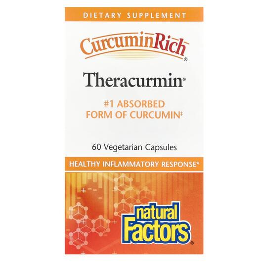 Основне фото товара Natural Factors, CurcuminRich Theracurmin, Куркумін, 60 капсул