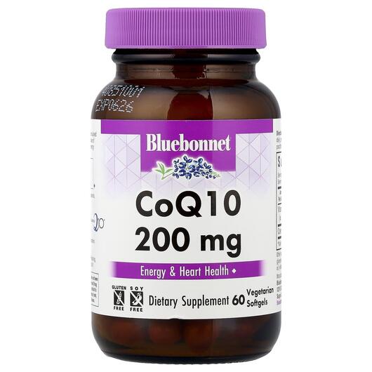 Основне фото товара Bluebonnet Nutrition, CoQ10 200 mg, Убіхінон 200 мг, 60 капсул