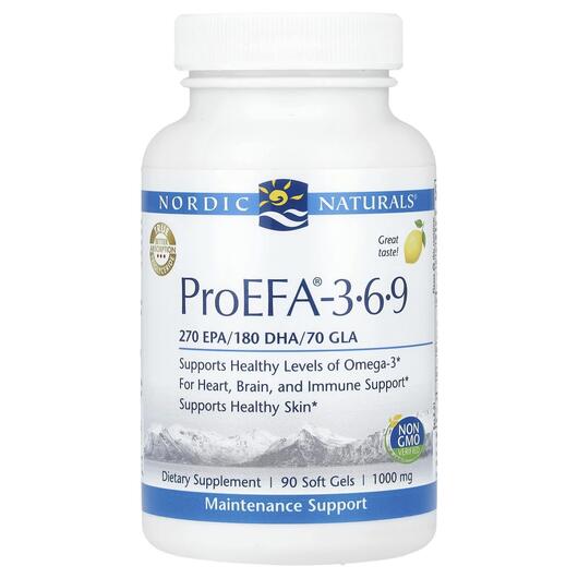 Основне фото товара Nordic Naturals, ProEFA 3-6-9, Омега 3 6 9, 90 капсул