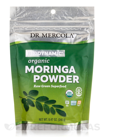 Основне фото товара Dr. Mercola, Biodynamic Organic Moringa Powder, Моринга, 240 г