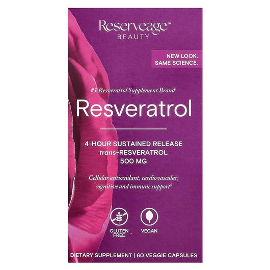 Основне фото товара Resveratrol 500 mg, Ресвератрол 500 мг, 60 капсул