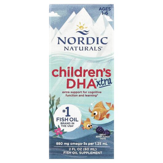 Основне фото товара Nordic Naturals, Children's DHA Xtra, Дитяча ДГК, 60 мл