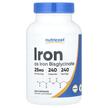 Nutricost, Iron 25 mg, Залізо, 240 капсул