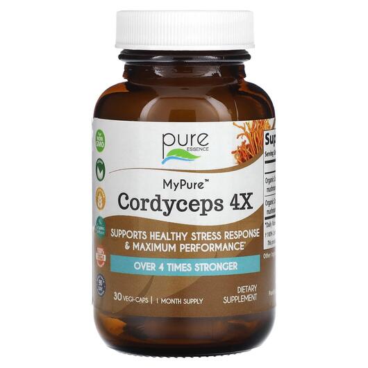 Основне фото товара Pure Essence, MyPure Cordyceps 4X, Гриби Кордицепс, 30 капсул