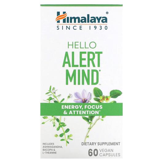 Основне фото товара Himalaya, Hello Alert Mind, Підтримка мозку, 60 капсул