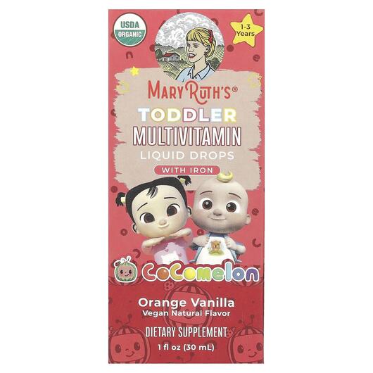 Основне фото товара Cocomelon Toddler Multivitamin Liquid Drops With Iron, Залізо, 30