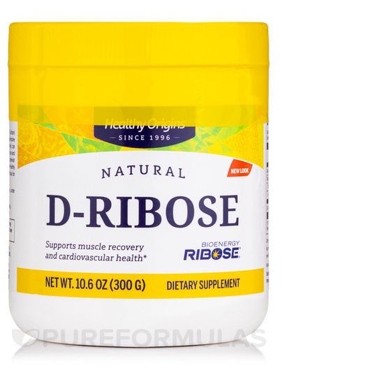 Основне фото товара Healthy Origins, Natural D-Ribose Powder, D-рибоза, 300 г