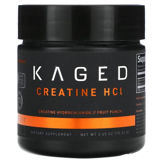 Основне фото товара Kaged, Creatine HCl Powder Fruit Punch, Креатин, 75.23 г