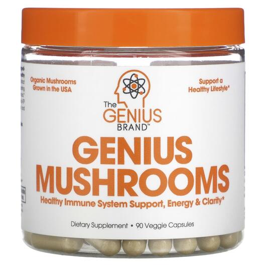 Основне фото товара The Genius Brand, Genius Mushrooms, Органічні гриби, 90 капсул