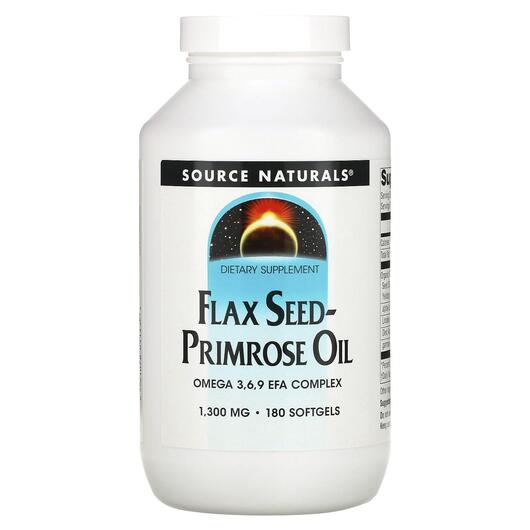 Основне фото товара Flax Seed-Primrose Oil 1300 mg 180, Лляна олія, 180 капсул
