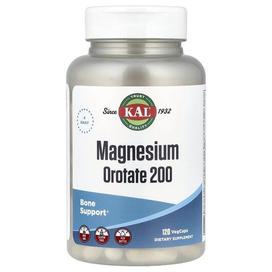 Основне фото товара KAL, Magnesium Orotate 200, Магній Оротат 200 мг, 120 капсул