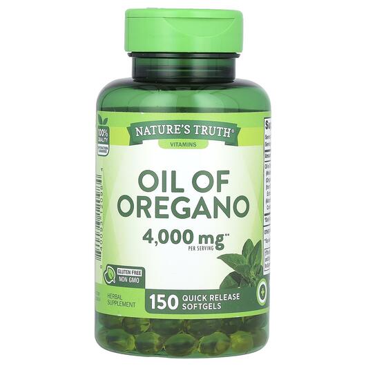Основне фото товара Vitamins Oil Of Oregano 2000 mg, Олія орегано, 150 капсул