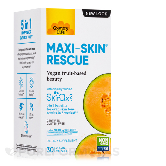 Основне фото товара Country Life, Maxi-Skin Rescue, Шкіра нігті волосся, 30 капсул