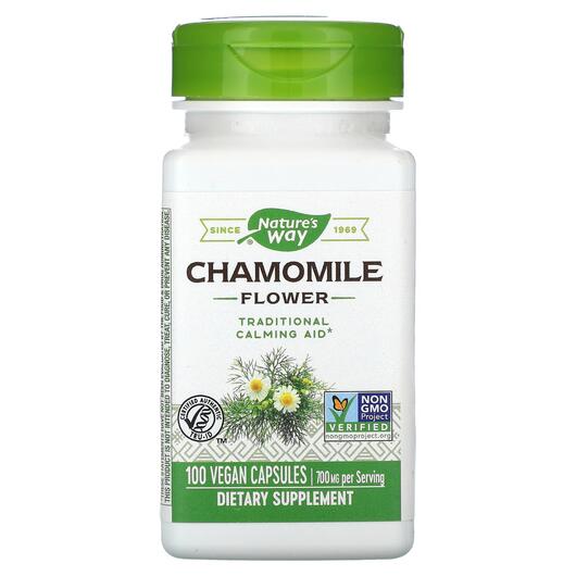Основне фото товара Nature's Way, Chamomile Flower, Ромашка 350 мг Квітка, 100 к