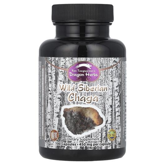 Основне фото товара Wild Siberian Chaga 500 mg, Дика сибірська чага 500 мг, 100 капсу