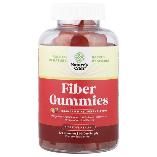 Основне фото товара Fiber Gummies Orange & Mixed Berry, Цукерки з клітковиною, 12