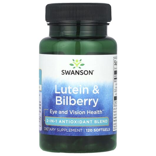 Основне фото товара Swanson, Lutein & Bilberry, Лютеїн та Чорниця, 120 капсул