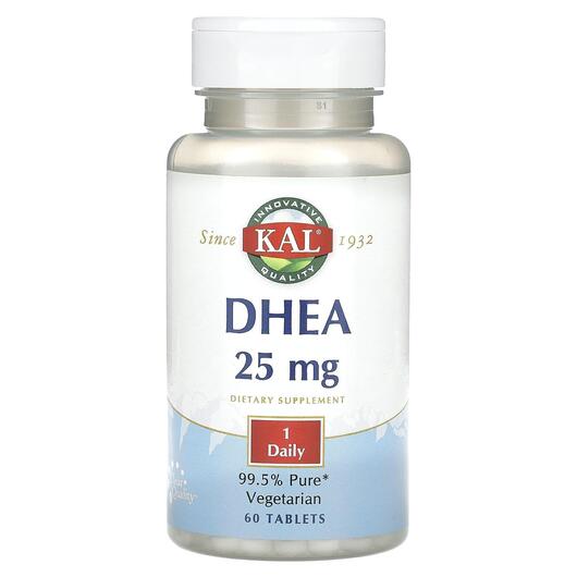 Основне фото товара KAL, DHEA 25 mg, Дегідроепіандростерон, 60 таблеток