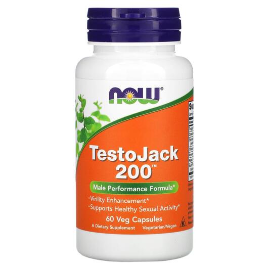 Основне фото товара NOW, TestoJack 200, Підтримка Лібідо, 60 капсул