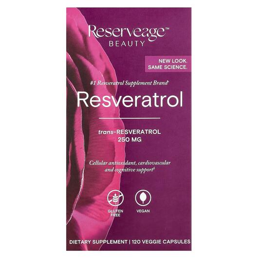 Основне фото товара Resveratrol with Active Trans-Resveratrol, Ресвератрол, 120 капсу
