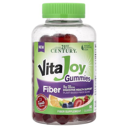 Основне фото товара VitaJoy Gummies Fiber Fruit, Цукерки з клітковиною, 90 таблеток