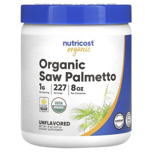 Основне фото товара Nutricost, Organic Saw Palmetto Unflavored, Со Пальметто, 227 г